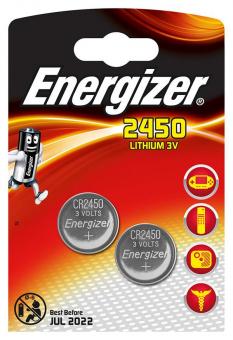 Knopfzelle ENERGIZER Lithium CR2450 DL2450 2er Blister 