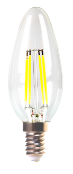5 x V-TAC LED Filament Leuchtmittel VT-1986/SKU-4301 E14 Candle/Kerze 4 Watt warmwei 3000K 